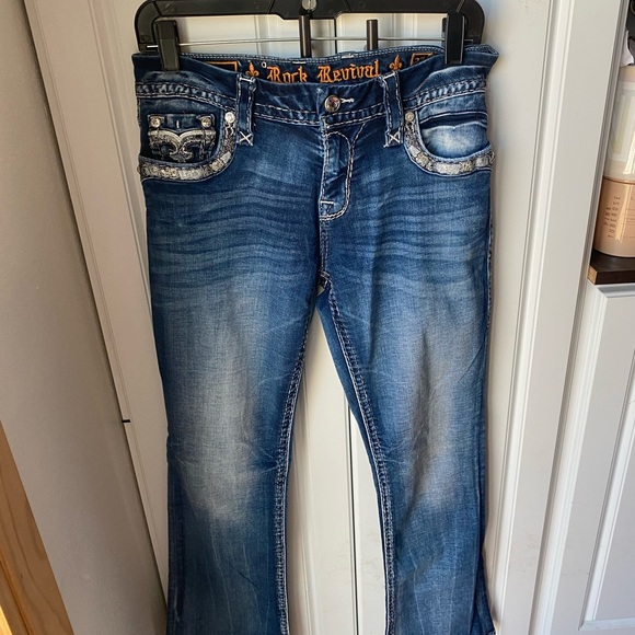 Rock Revival size 27 “Thais” easy boot cut bling jeans - Picture 3 of 3